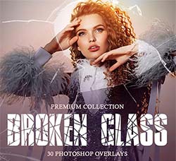 30张高清背景透明的破碎玻璃PNG图片：Broken Glass Photoshop Overlays
